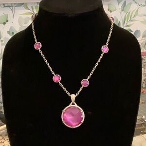 Judith Ripka Raspberry necklace wiith pendant